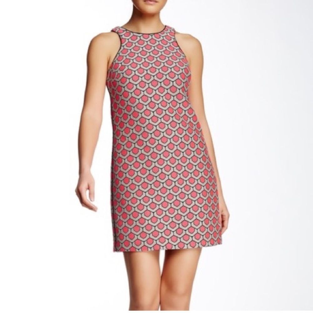 Trina Turk Coral Geometric Print Rosalynn Sleeveless‎ Dress size 0 NWOT